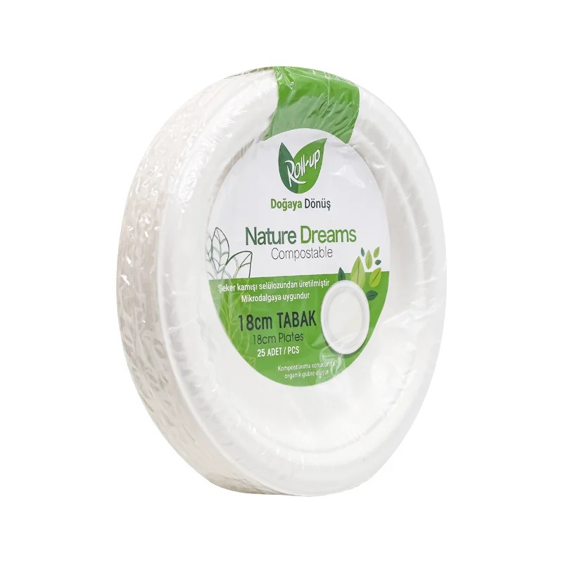 Roll Up Nature Dreams Doğa Dostu Karton Tabak 18 Cm 25 Li - 3