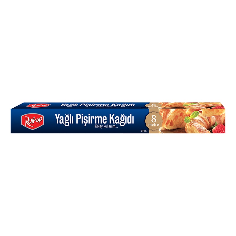 Roll Up 8 metre Kesilmiş Yağlı Pişirme Kağıdı 37cm x 8m - ROLL-UP