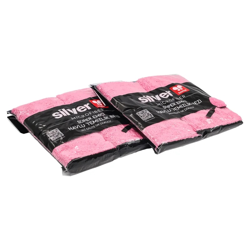 Silver Home Süper Emici Kurulama Bezi 2 Li Pembe 38x38 Cm - SILVER HOME (1)