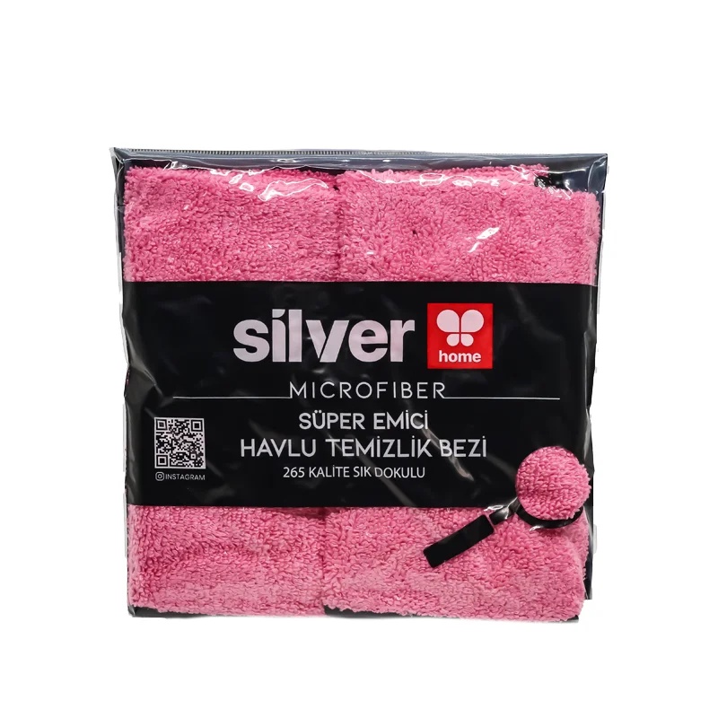 Silver Home Süper Emici Kurulama Bezi 2 Li Pembe 38x38 Cm - 4