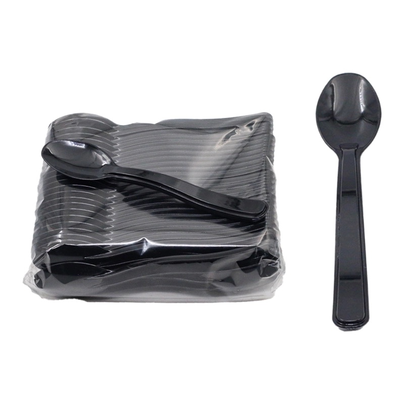 Smart Pack Lüks Dondurma Kaşığı Siyah Renk 50' li - SMART PACK