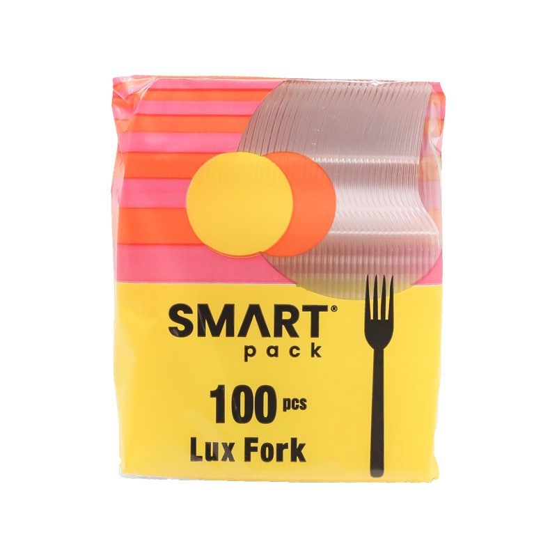 Smart Pack Lüx Şeffaf Plastik Çatal 2,3 Gr 100 Lü - 1