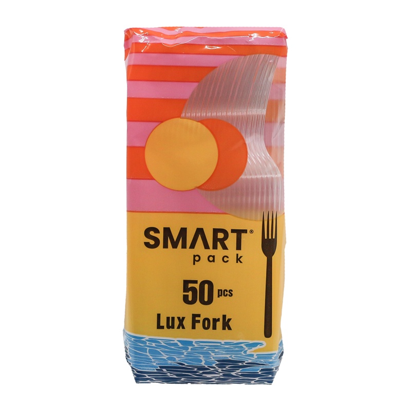 Smart Pack Lüx Şeffaf Plastik Çatal 2,3 Gr 50 Li - SMART PACK