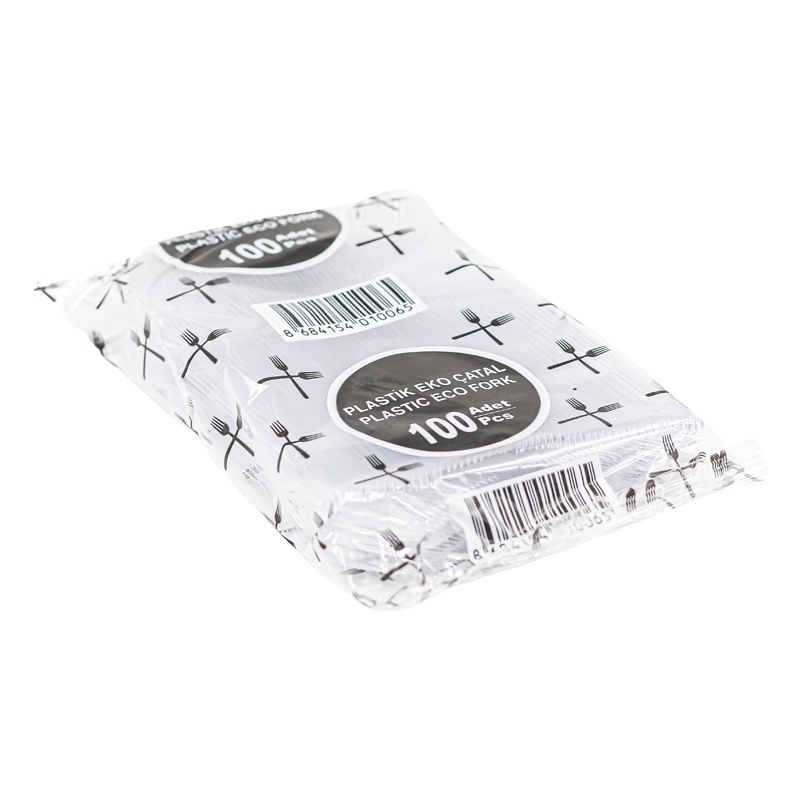 Smart Pack Plastik Ekonomik Çatal 1,5 Gram Şeffaf 100 Adet - SMART PACK (1)