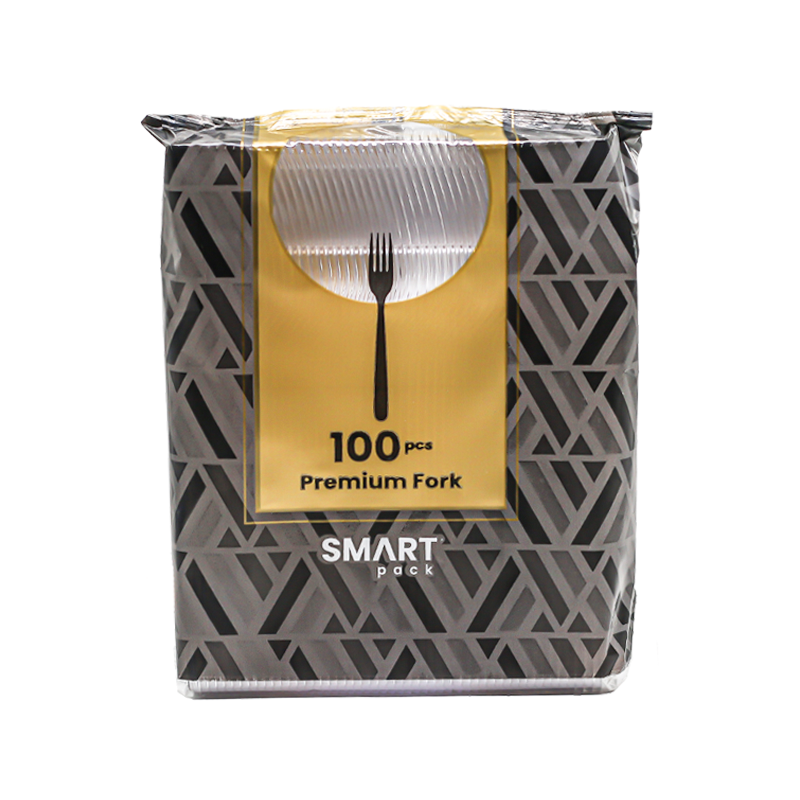 Smart Pack Premium Plastik Çatal Şeffaf 2,8 Gr 100Lü - 1