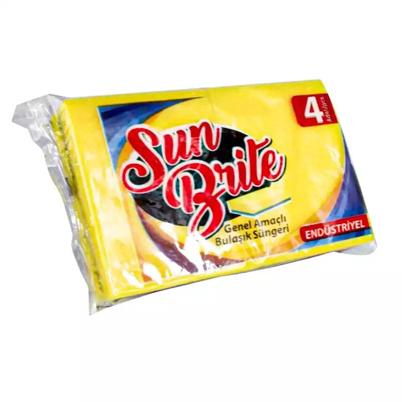 Sun Brite Endüstriyel Bulaşık Süngeri 4'lü - SUN BRİTE