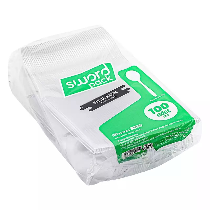 Sword Ekonomik Plastik Kaşık Şeffaf 1,9 Gr 100'lü - SWORD (1)