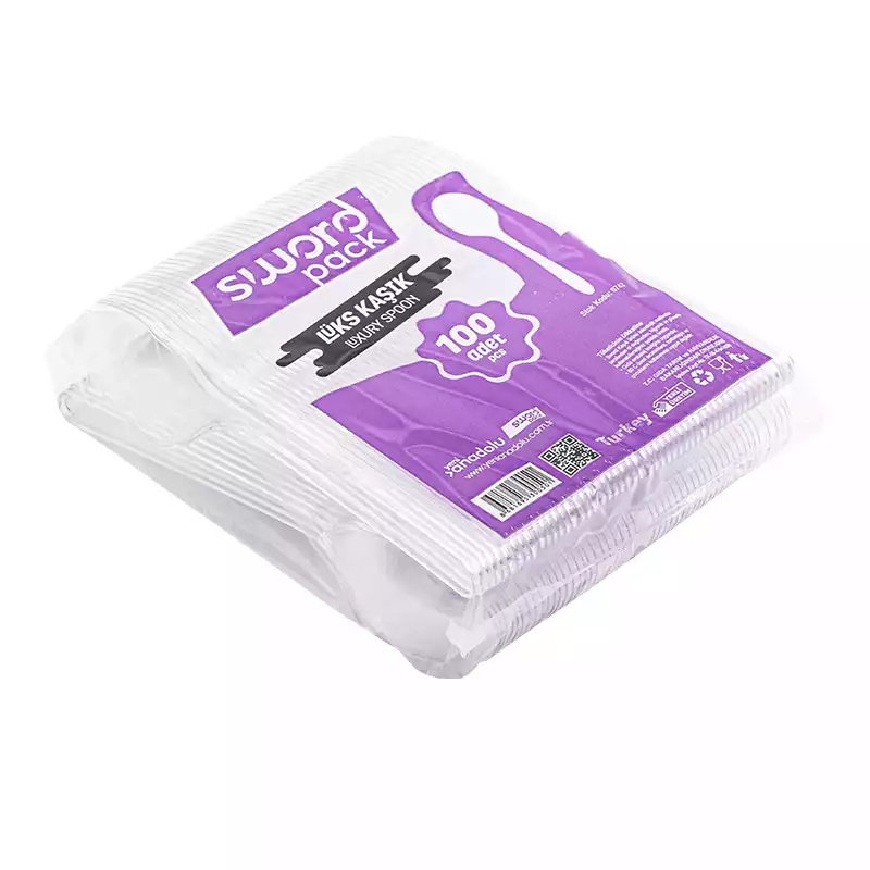 Sword Lüx Plastik Kaşık Şeffaf 2,8 Gr 100'lü - SWORD (1)