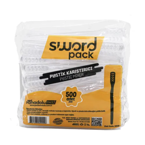 Sword Plastik Karıştırıcı Şefaf 500 Lü Çay Kahve Karıştırıcı - 1