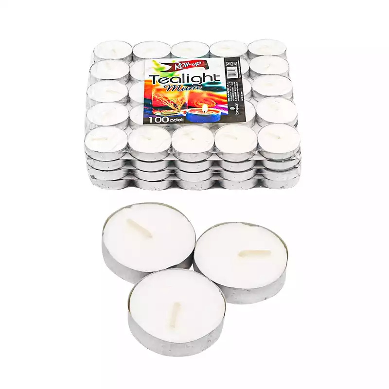 Tealight Mum Kokusuz Beyaz Mum 100'lü Roll Up - ROLL-UP