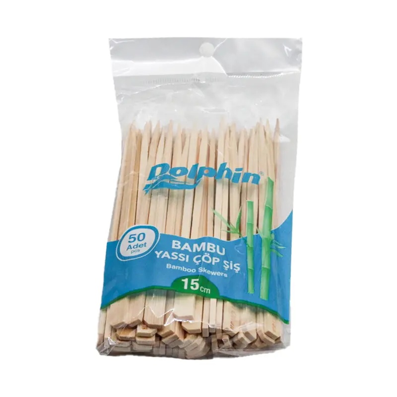 Yassı Çöp Şiş 15 Cm 50 Li - DOLPHİN