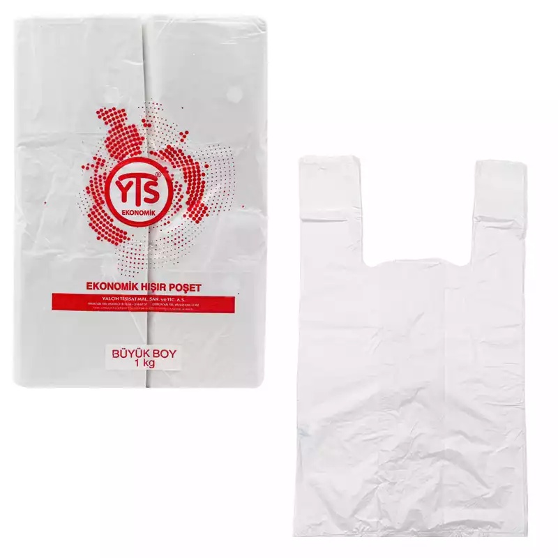 YTS Ekonomik Şeffaf Atlet Poşet Büyük Boy 30x60 Hışır Poşet - YTS