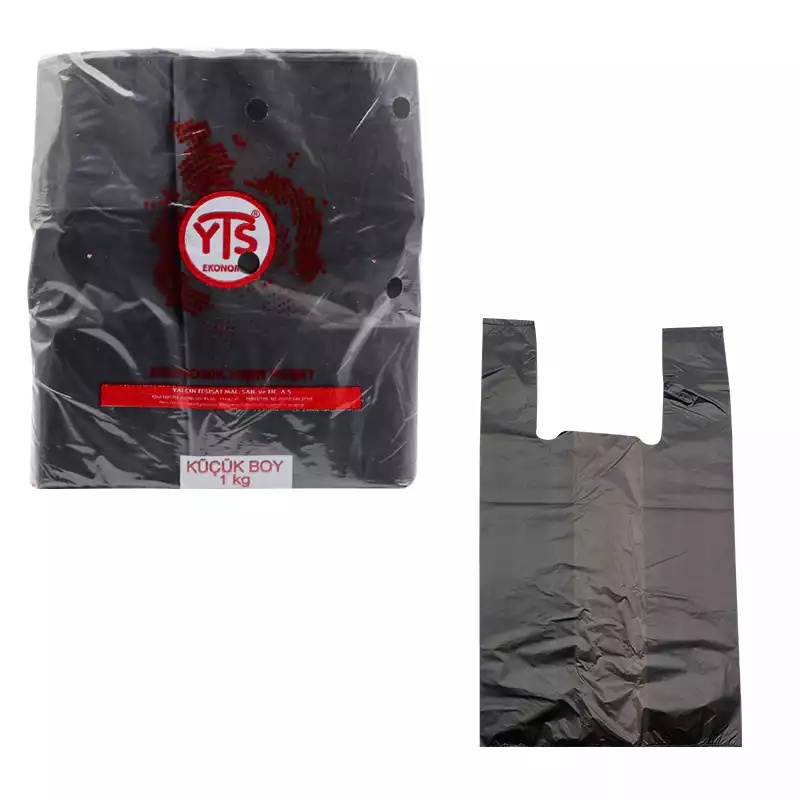 YTS Ekonomik Siyah Atlet Poşet Küçük Boy 24x42 Hışır Poşet - YTS