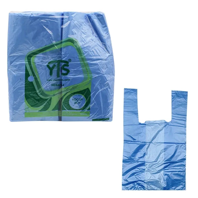 YTS Hesaplı Mavi Atlet Poşet Küçük Boy 24x42 Hışır Poşet - YTS