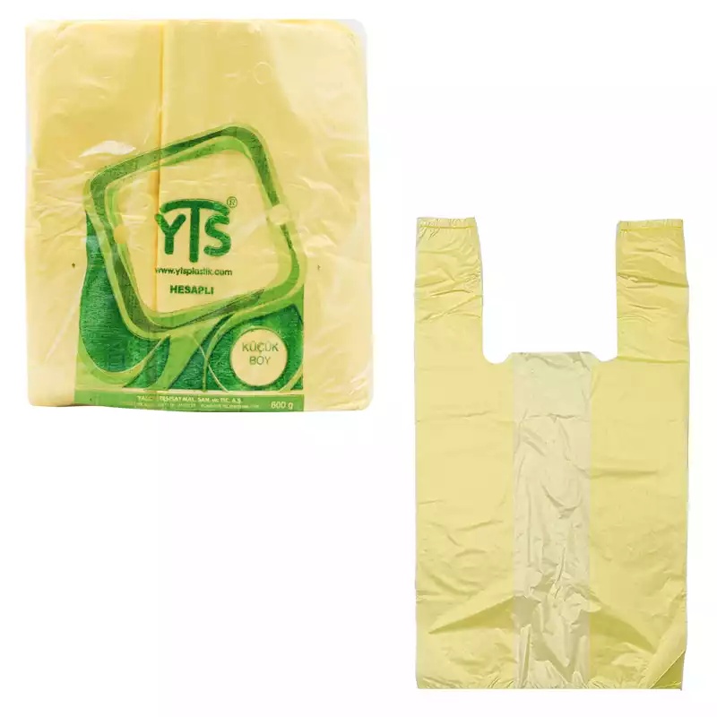 YTS Hesaplı Sarı Atlet Poşet Küçük Boy 24x42 Hışır Poşet - YTS