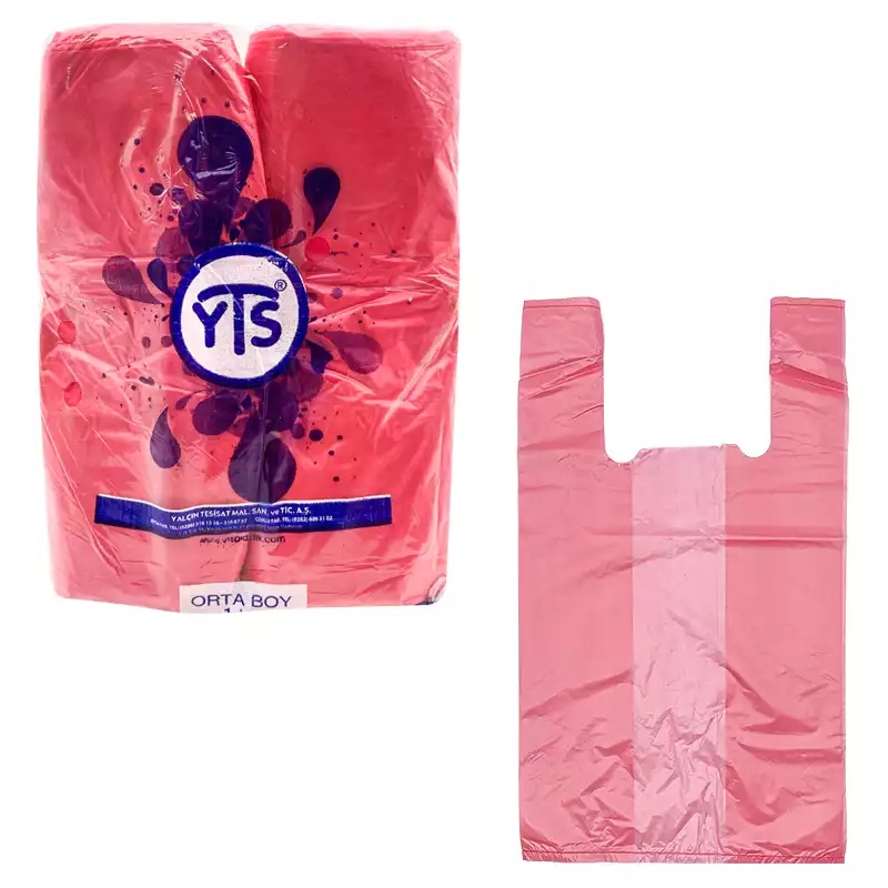 YTS Kırmızı Atlet Poşet Orta Boy 27x50 Hışır Poşet - 1