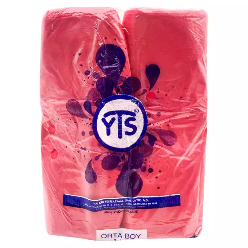 YTS Kırmızı Atlet Poşet Orta Boy 27x50 Hışır Poşet - YTS (1)