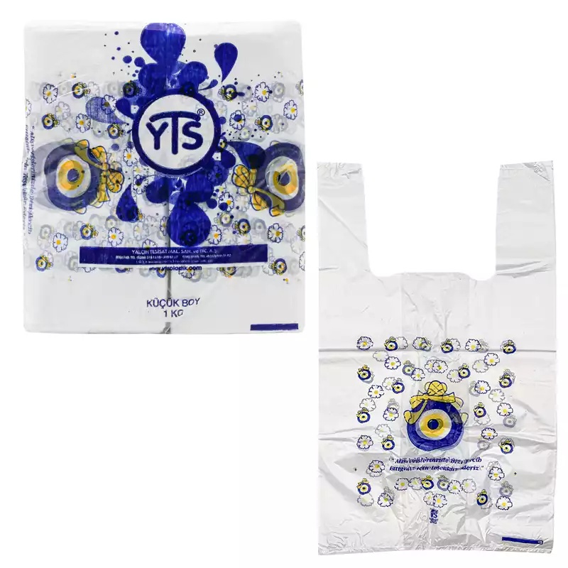 YTS Nazar Boncuk Baskılı Küçük Boy Hışır 24x40 Atlet Poşet - 1