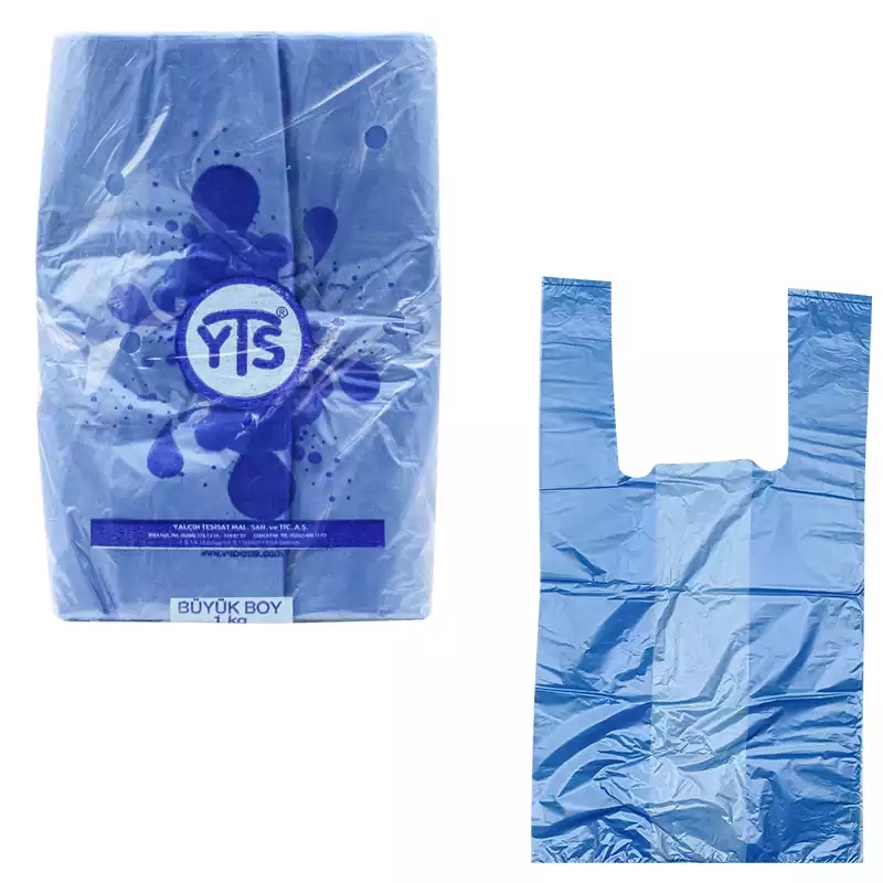 YTS Mavi Atlet Poşet Büyük Boy 30x60 Hışır Poşet - YTS