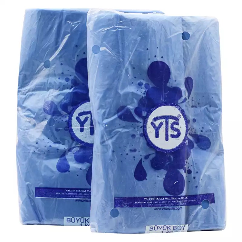 YTS Mavi Atlet Poşet Büyük Boy 30x60 Hışır Poşet - 4