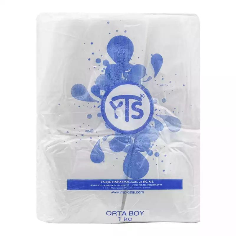 YTS Beyaz Atlet Poşet Orta Boy 27x50 Hışır Poşet - 2