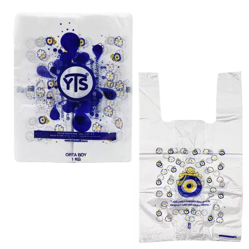 YTS Orta Boy 27x50 Hışır Nazar Boncuk Baskılı Atlet Poşet - 1