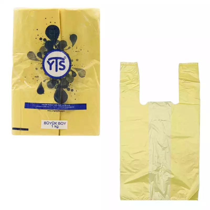 YTS Sarı Atlet Poşet Büyük Boy 30x60 Hışır Poşet - YTS