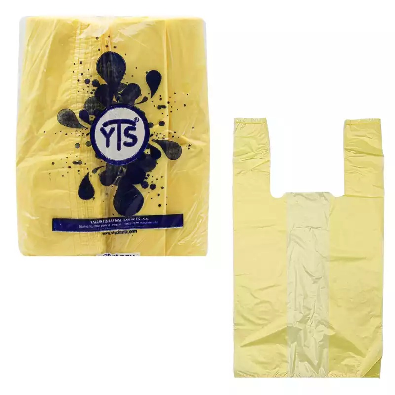 YTS Sarı Atlet Poşet Orta Boy 27x50 Hışır Poşet - YTS