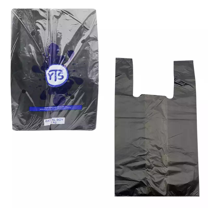YTS Siyah Atlet Poşet Battal Boy 35x65 Hışır Poşet - 1