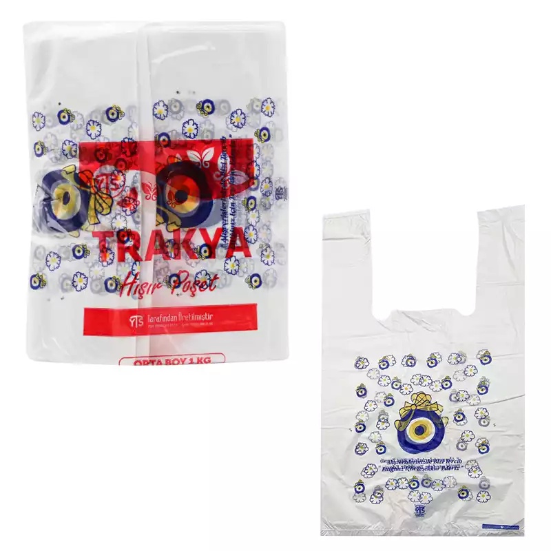 YTS Trakya Nazar Boncuk Baskılı Poşet Orta Boy Atlet Poşet - YTS